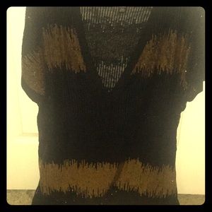 Black and gold iNC Sequin top